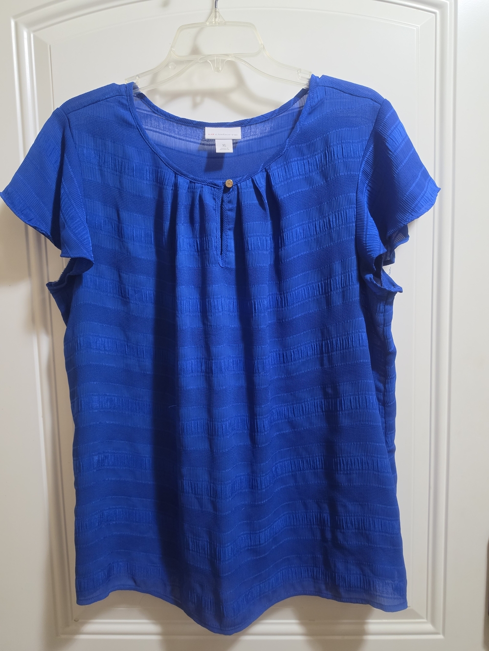 Liz Claiborne Royal Blue Pleated Blouse - Women’s Size XL